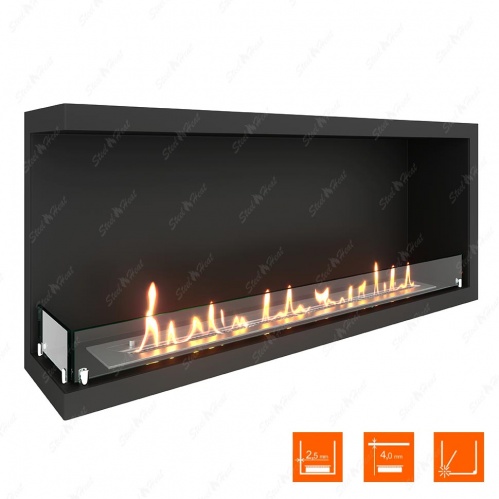 Биокамин угловой SteelHeat Leader 1100 левый стекло