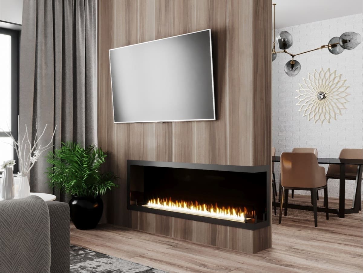 Биокамин "Русский огонь" Честер 1500 угловой правый с защитным стеклом по цене 55 400 руб.