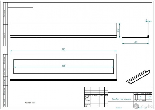 Стекло для биокамина Standart 800 для встраивания в портал