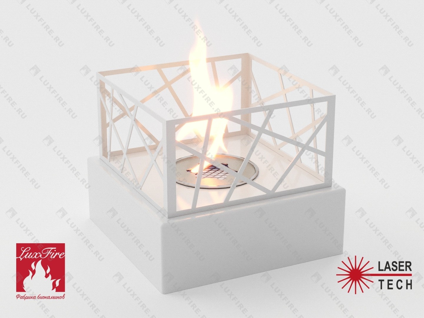 Настольный биокамин Lux Fire "Пикник" S (белый)