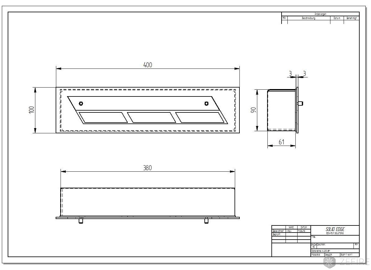 Прямоугольный контейнер ZeFire 400 по цене 15 400 руб.
