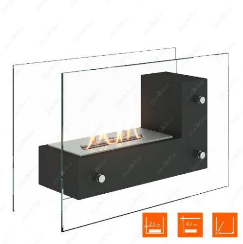 Биокамин напольный SteelHeat TETRISE 500 черный