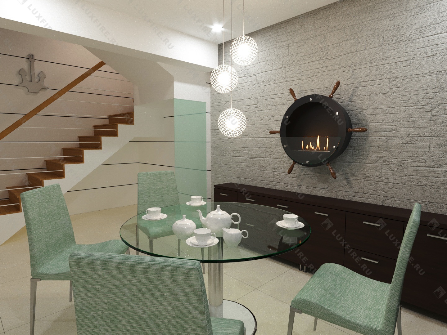 Настенный биокамин Lux Fire "Капитан 500 Н" XS (черный) по цене 49 390 руб.