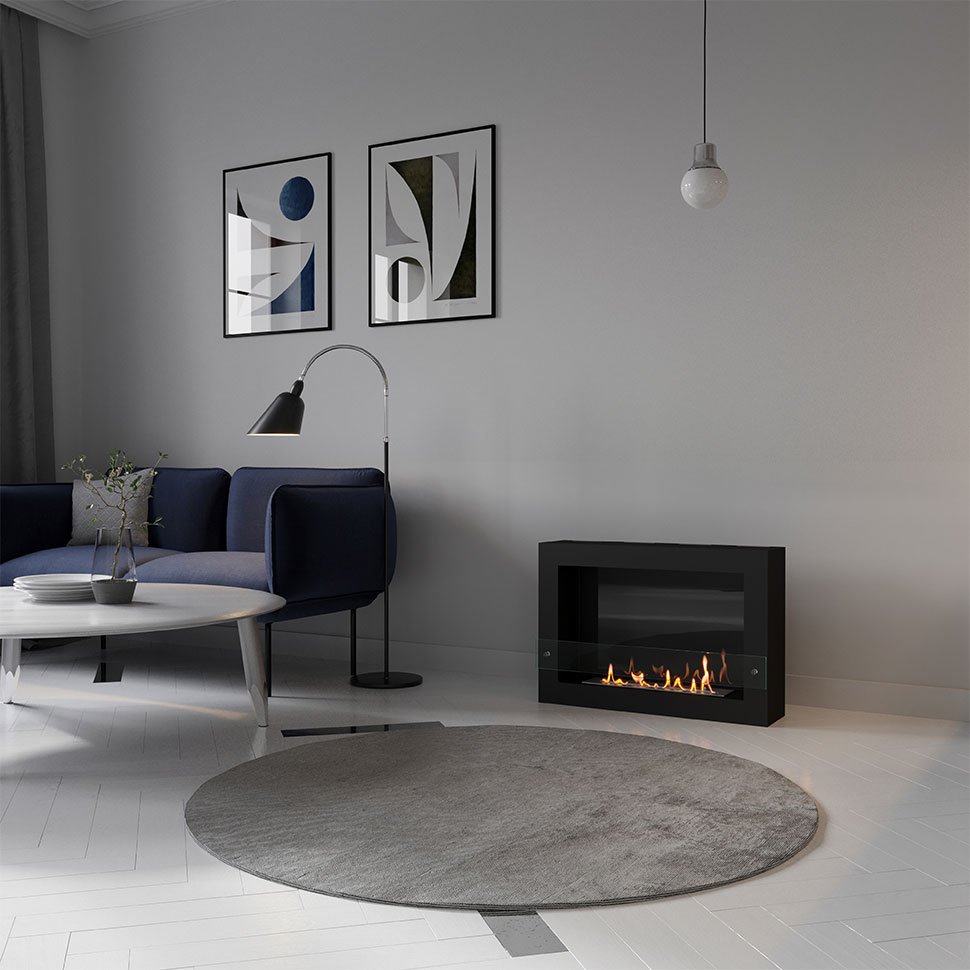 Биокамин SteelHeat WALL ONE 800 черный, стемалит по цене 29 505 руб.