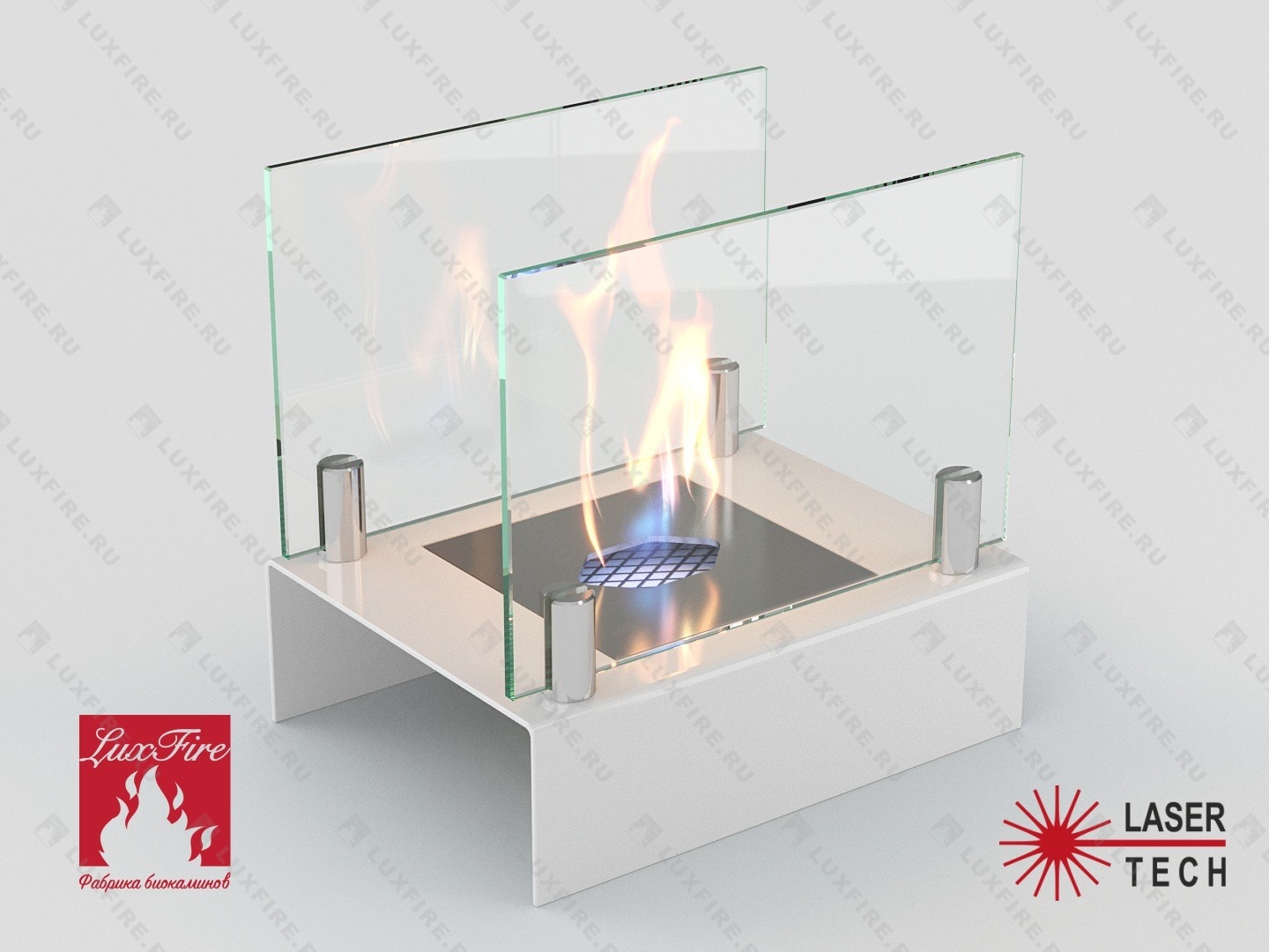 Настольный биокамин Lux Fire "Арлекино" S (белый)
