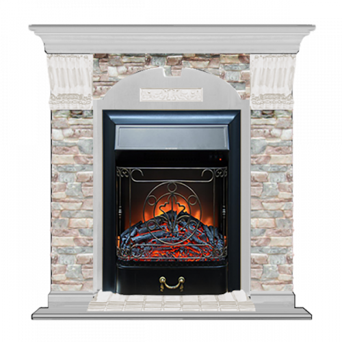 Арочный Грот цветной (беленый дуб)+Majestic Black