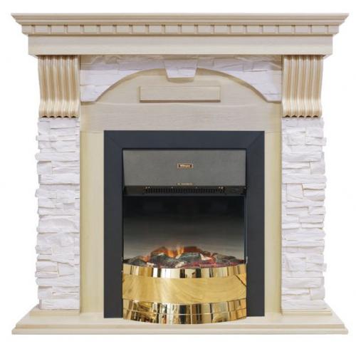 Dublin арочный сланец крем (слоновая кость)+Geneva Log