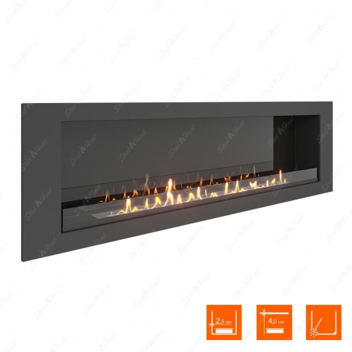 Биокамин SteelHeat LONG 1800 стекло + стемалит