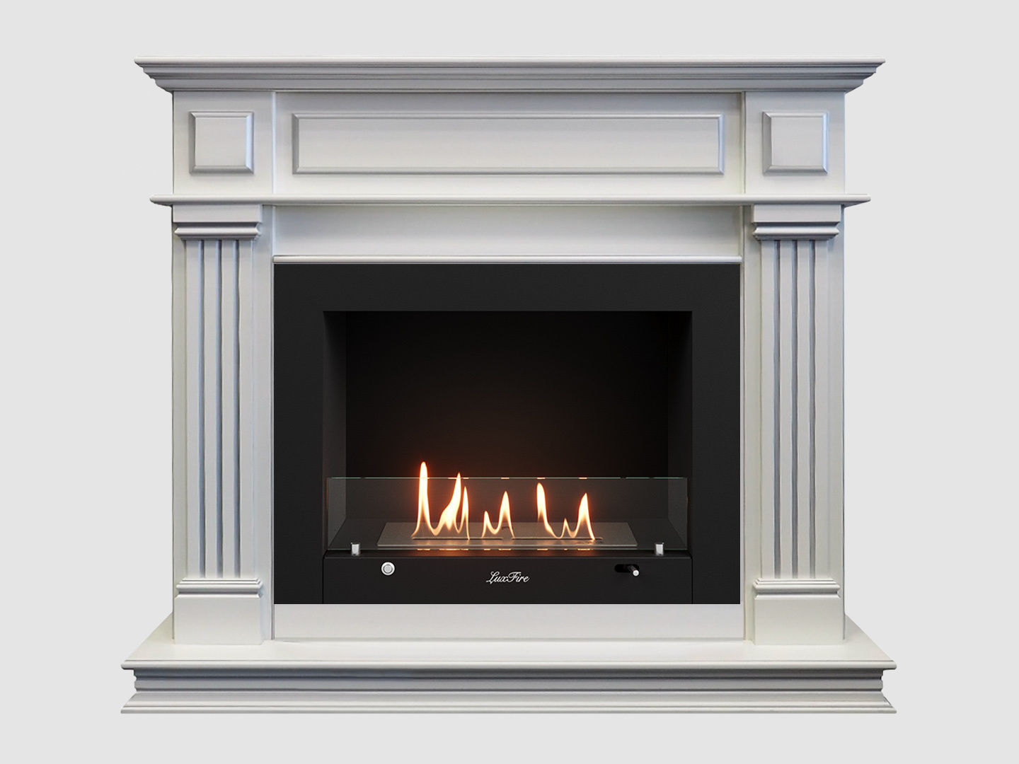 Каминный портал МДФ "Амелия 1260" с биокамином Lux Fire "Фаер Бокс 3 - 33" (белый) по цене 112 400 руб.