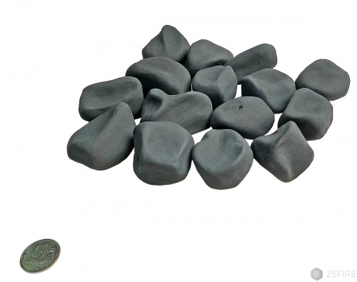 Декоративные керамические камни черные матовые 14 шт