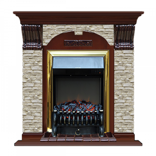 Арочный Грот однотонный (красное дерево)+Fobos Brass