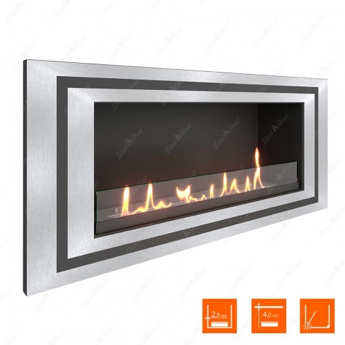 Биокамин SteelHeat LONG-D 900 XL стекло