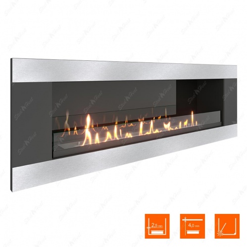 Биокамин SteelHeat LONG-H 1200 XL стекло + стемалит
