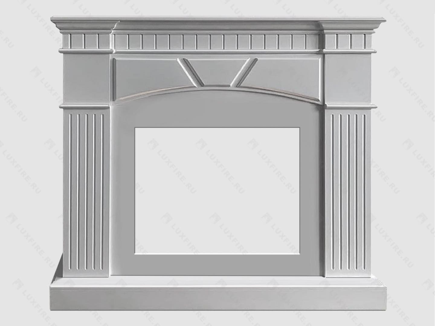 Каминный портал МДФ "Шервуд 1250" с биокамином Lux Fire "Фаер Бокс 2-33" (белый) по цене 86 100 руб.