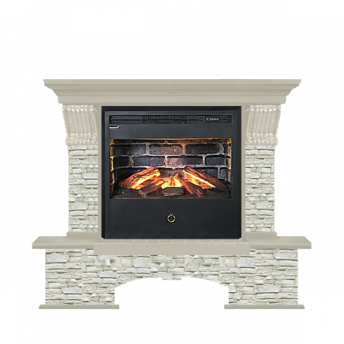 Бостон грот однотонный (беленый дуб)+Samba 3D