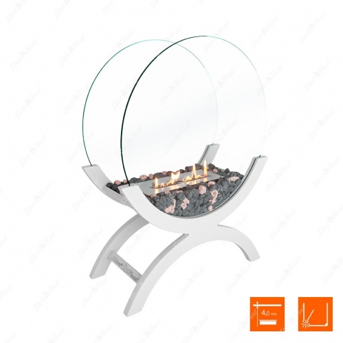 Биокамин напольный SteelHeat WOOD 600 белый