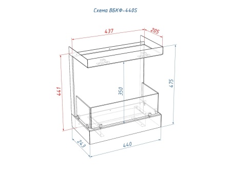 Встроенный биокамин Lux Fire Фронтальный 440 S по цене 35 090 руб.
